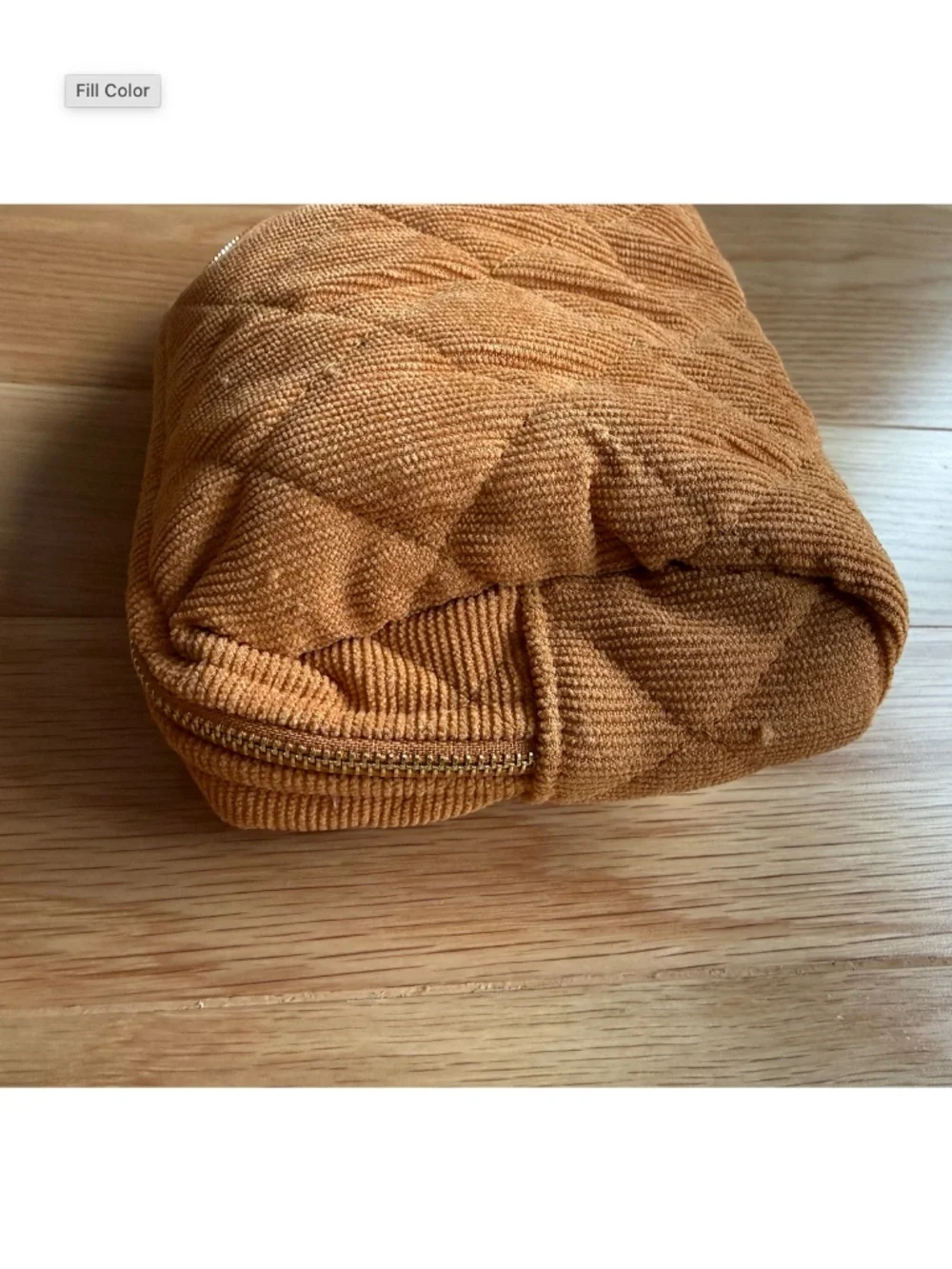 NEW SEZANE Quilt Make Up Pouch - Camel